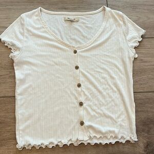 Madewell rib button front scoop neck t-shirt